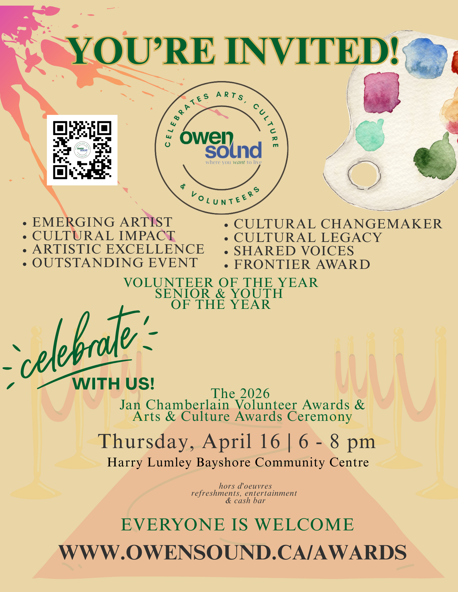 Event image Jan Chamberlain Volunteer Awards & Arts and Culture Awards